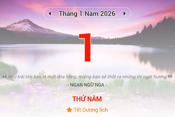 Lịch âm 1/1 - Xem lịch âm ngày 1/1/2026