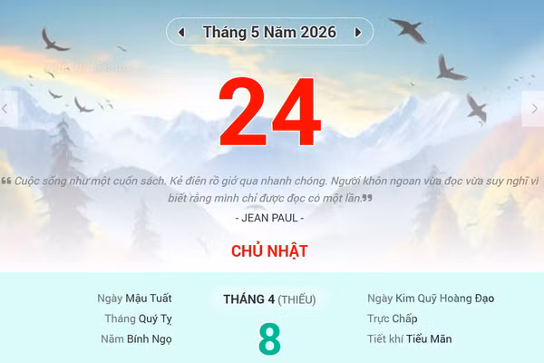Lịch âm 24/5 - Xem lịch âm ngày 24/5
