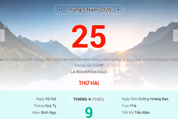 Lịch âm 25/5 - Xem lịch âm ngày 25/5