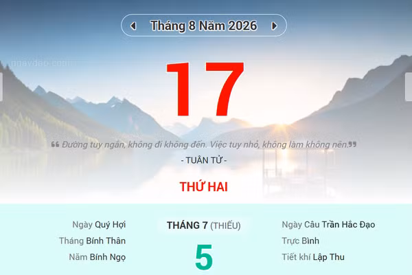 Lịch âm 17/6 - Xem lịch âm ngày 17/6