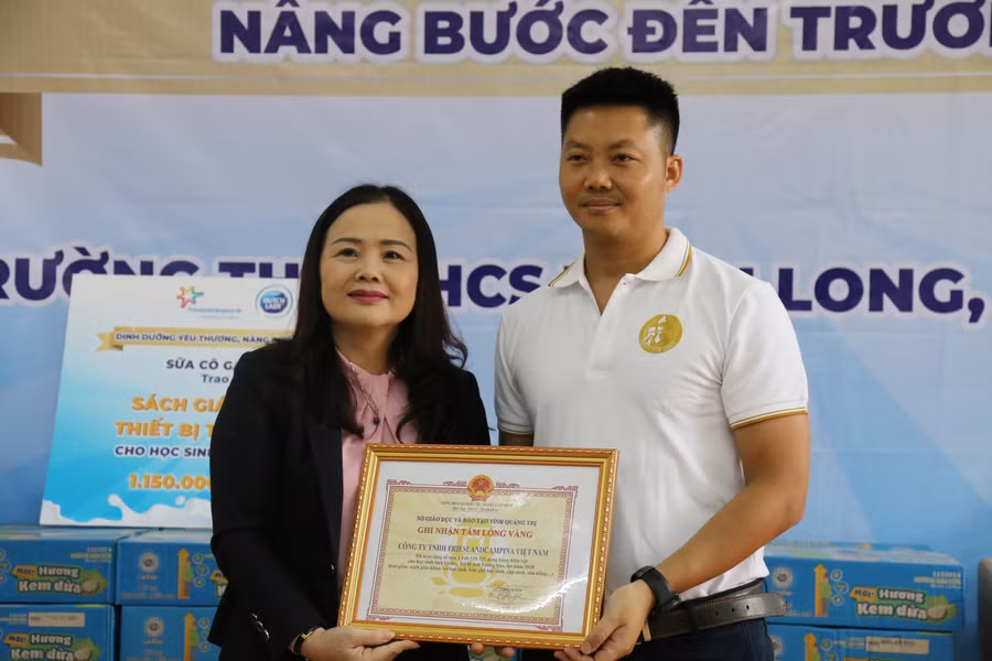 Sở GD&amp;ĐT tỉnh Quảng Trị ghi nhận tấm lòng vàng của Tập đoàn FrieslandCampina Việt Nam, sữa Cô Gái Hà Lan dành cho học sinh vùng lũ Quảng Trị