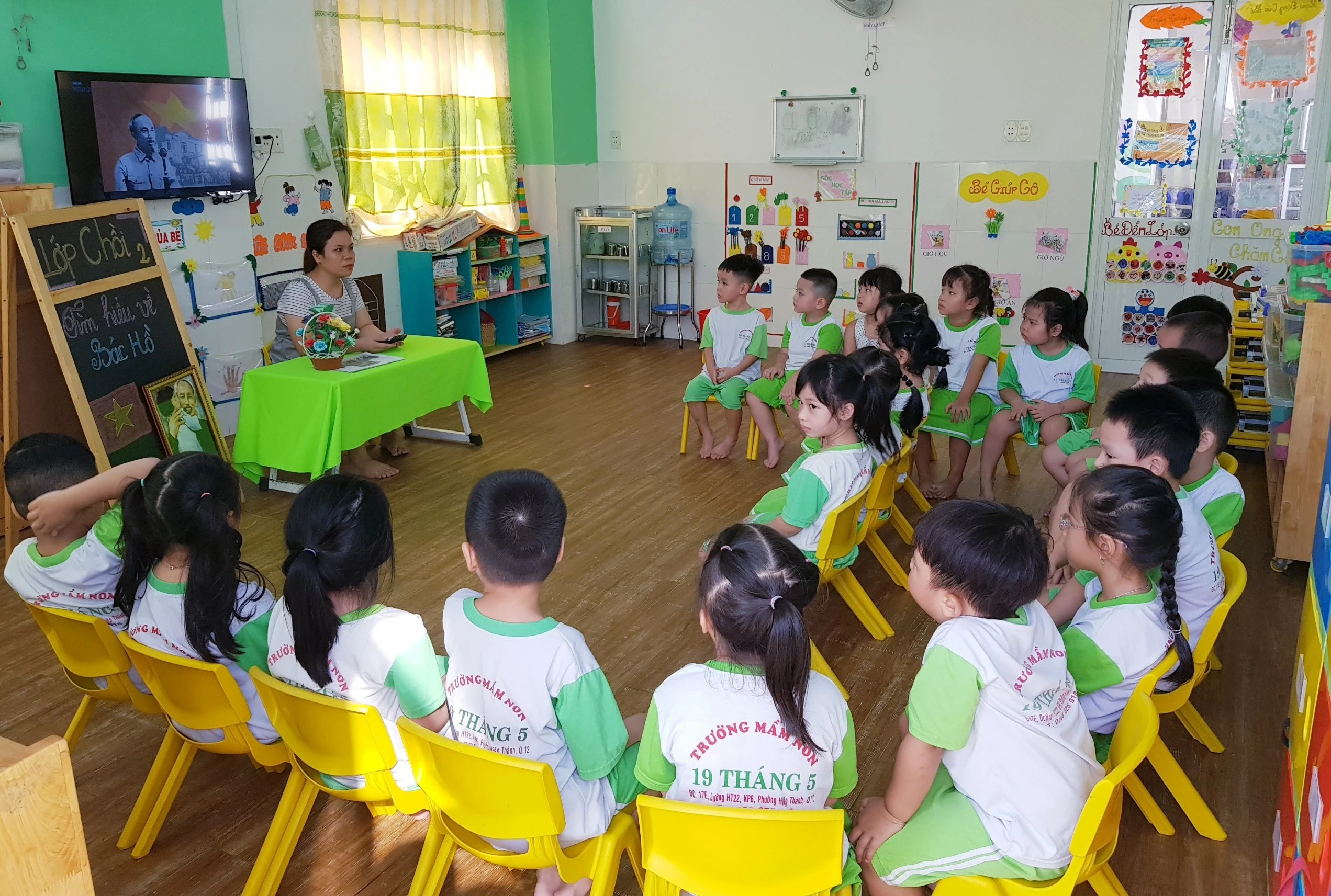 Tiết học của trẻ Trường mầm non 19 Tháng 5 (quận 12, TPHCM).