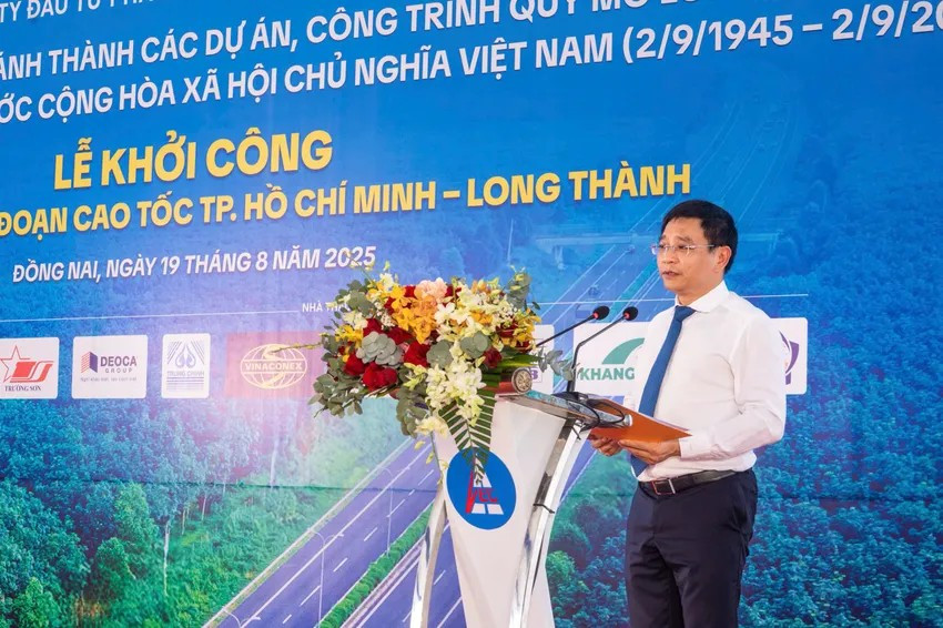 Bộ trưởng Bộ Tài chính Nguyễn Văn Thắng phát biểu tại buổi lễ Khởi công. (Ảnh: CTV) bo-truong-bo-tai-chinh-nguyen-van-thang.png