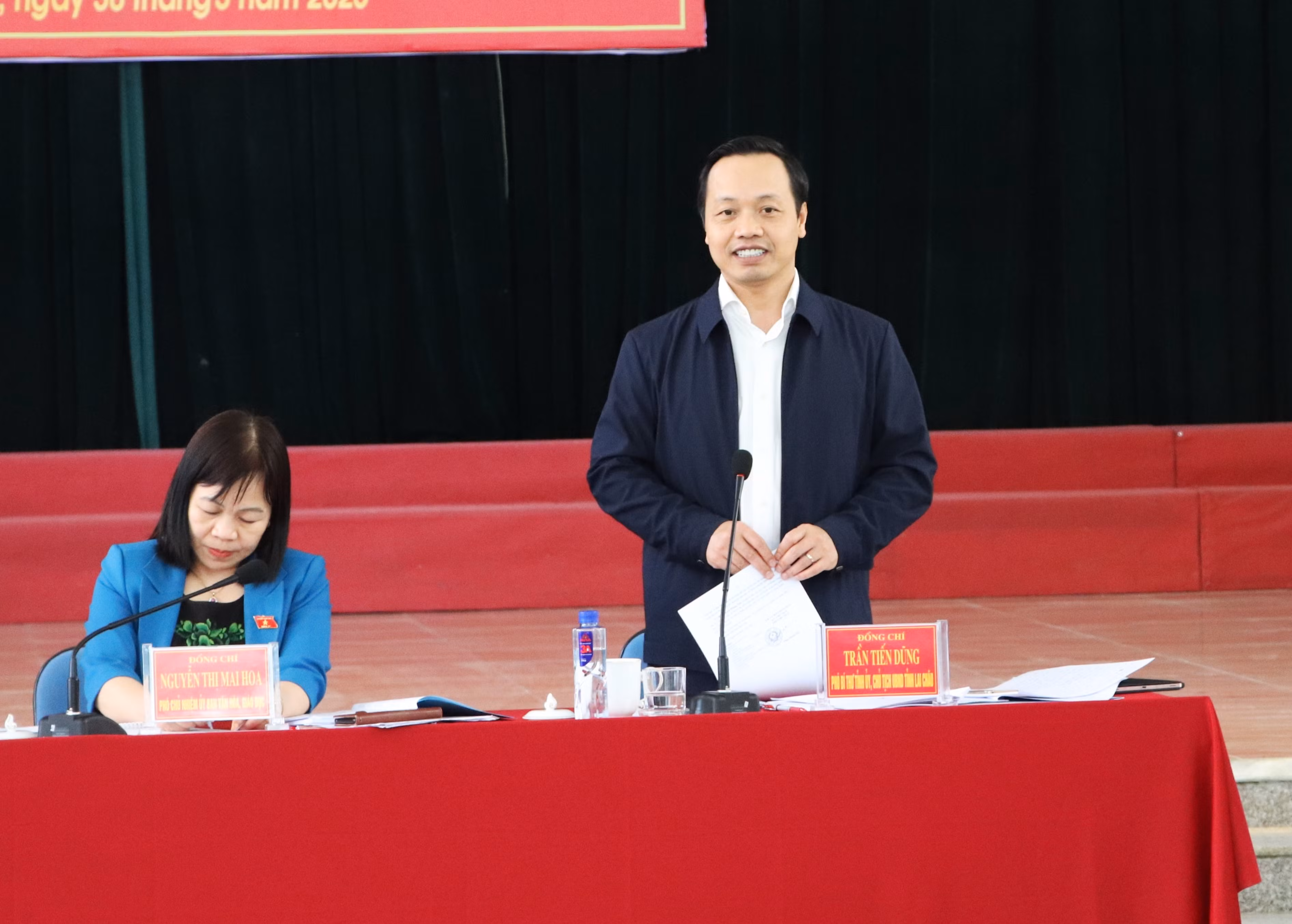 Chủ tịch UBND tỉnh Lai Châu phát biểu tại buổi giám sát.