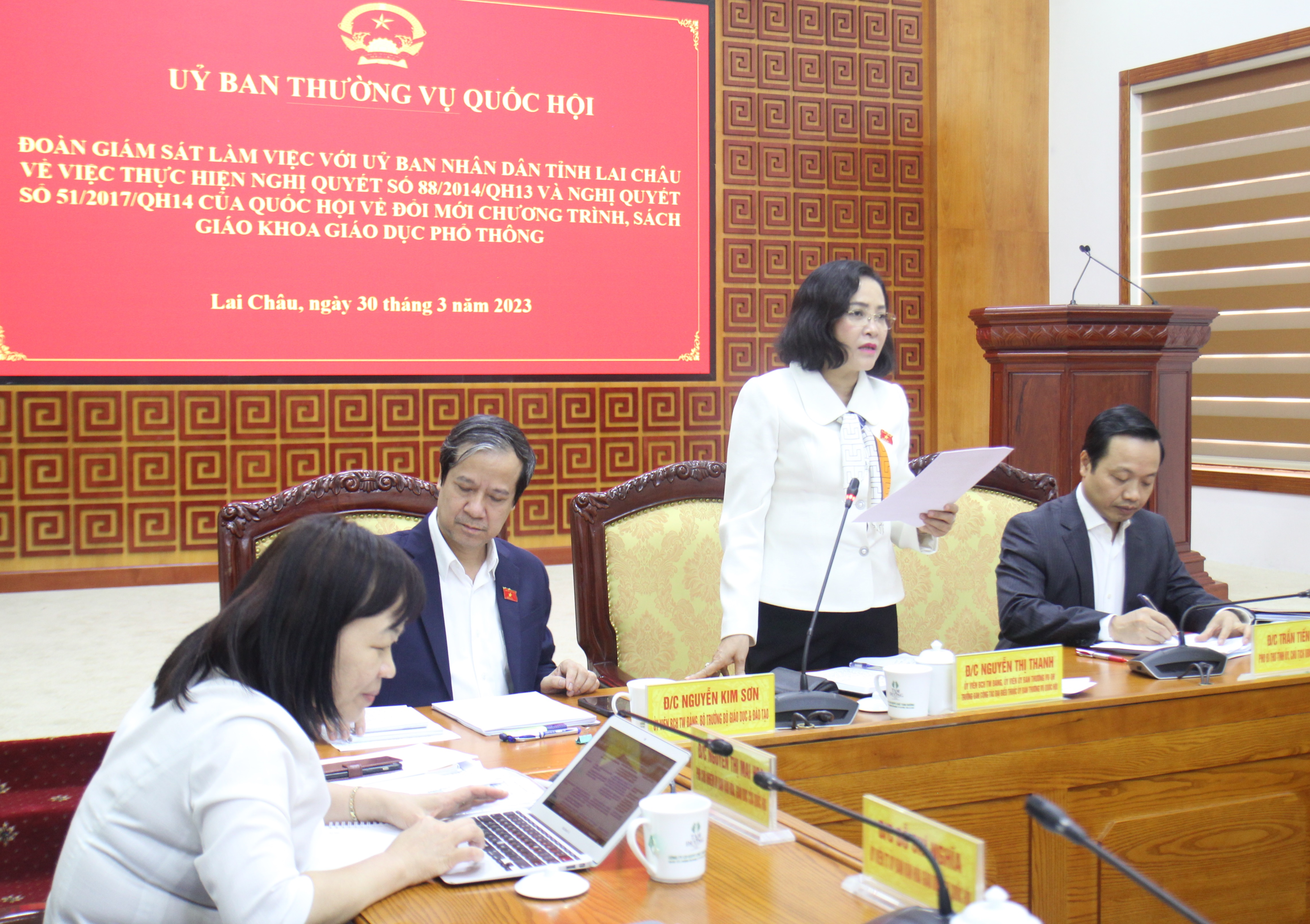 Bà Nguyễn Thị Thanh phát biểu kết luận giám sát.