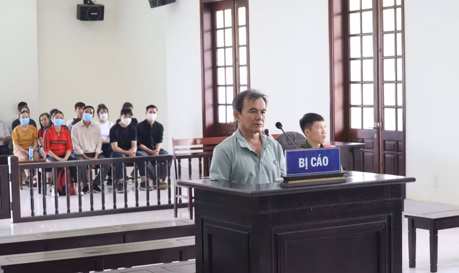 Phiên toà xét xử đối tượng Nguyễn Tấn Lễ ngày 20/3 (Nguồn: Đài Phát thanh - Truyền hình và Báo Bình Phước)