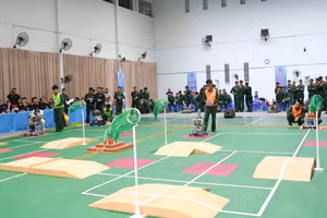 Các trận đấu diễn ra sôi nổi, kịch tính, nhận được sự cổ vũ nhiệt tình của đông đảo học viên.