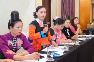 Đại diện hộ gia đình tham dự Hội thảo chia sẻ kết quả và bài học kinh nghiệm từ Dự án. Ảnh: BTC.