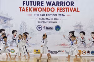 Một tiết mục của trẻ mầm non tại Future Warrior Taekwondo Festival 2026.