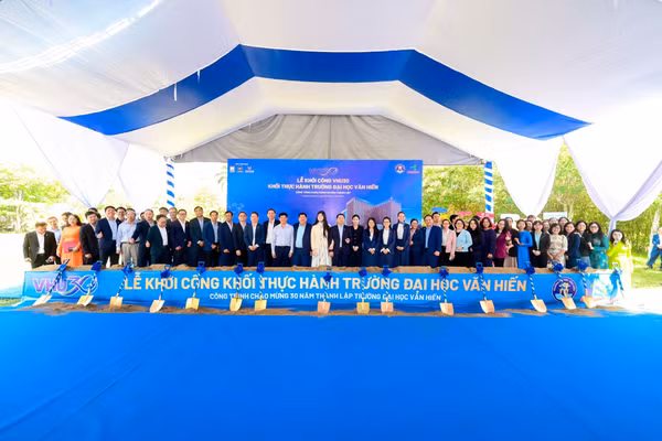 Lễ khởi công Khối thực hành VHU30 Trường Đại học Văn Hiến. Ảnh: VHU.