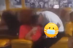 Bé gái nghi bị người đàn ông cưỡng hôn, đụng chạm cơ thể. (Ảnh cắt từ clip)