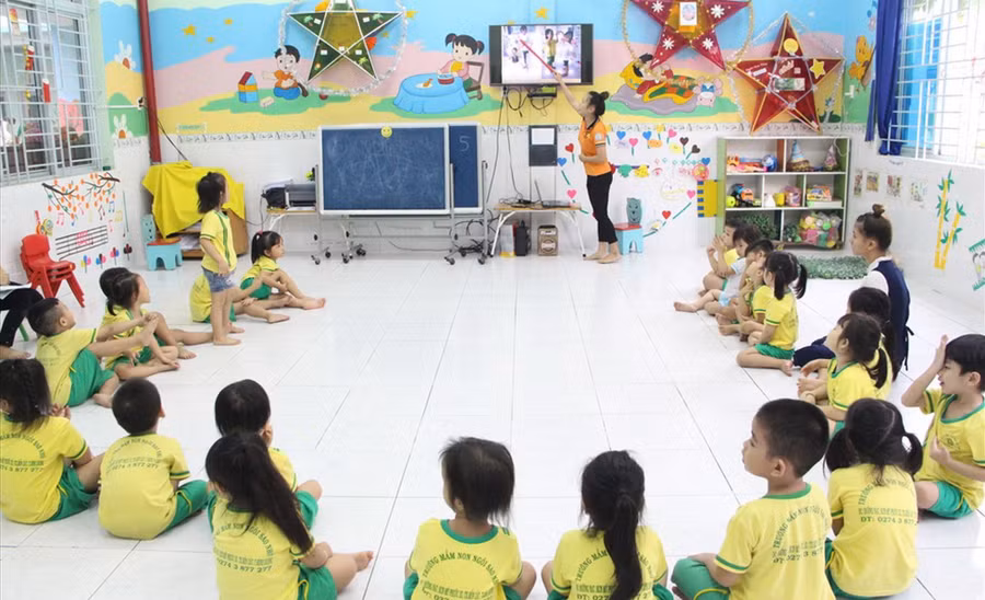 Trường mầm non cho con công nhân Khu công nghiệp Mỹ Phước (TP Hồ Chí Minh). Ảnh: Đình Trọng