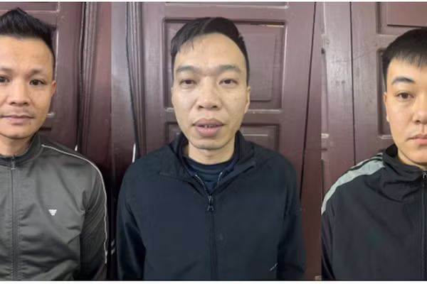 Hưng, Chiến, Trường (từ trái qua phải). Ảnh: Công an tỉnh Hưng Yên.