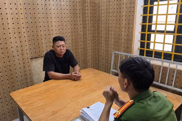 Trịnh Văn Hải tại Cơ quan Công an. Ảnh: Công an tỉnh Hưng Yên cung cấp.