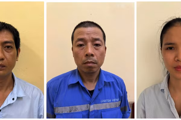 Tuyển, Hải, Nhung (từ trái qua phải). Ảnh: Công an tỉnh Hưng Yên