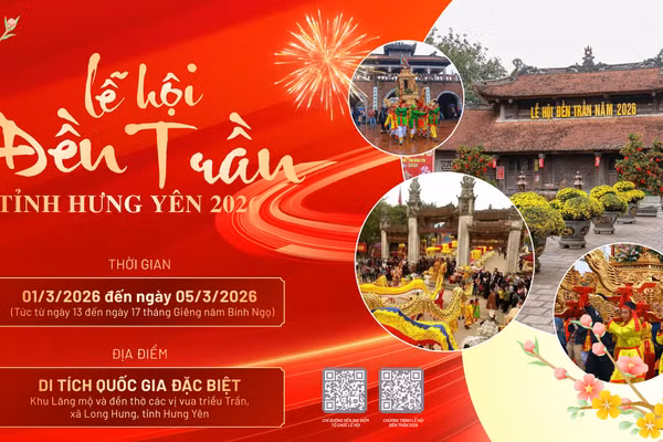 Lễ hội đền Trần năm 2026 được tổ chức với quy mô cấp tỉnh trong 5 ngày, từ ngày 1 đến 5/3.