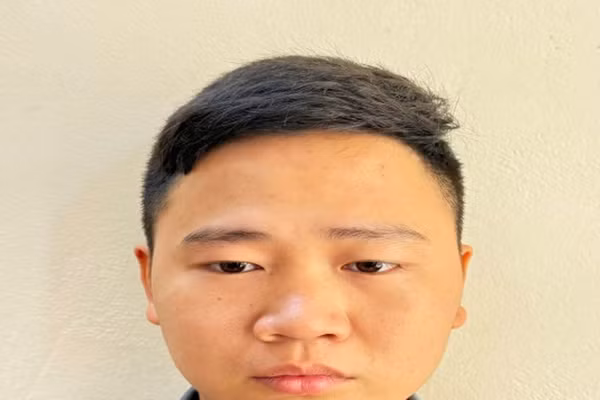 Đỗ Thế Hải tại cơ quan Công an. Ảnh: Công an tỉnh Hưng Yên.