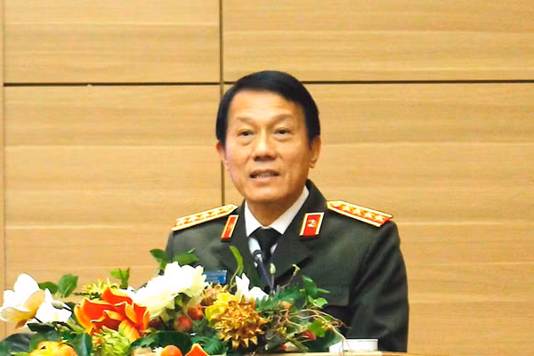 Bộ trưởng Bộ Công an Lương Tam Quang phát biểu tại hội nghị.