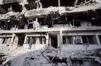 Chùm ảnh quân Israel rời bệnh viện Shifa ở Gaza, để lại đống đổ nát