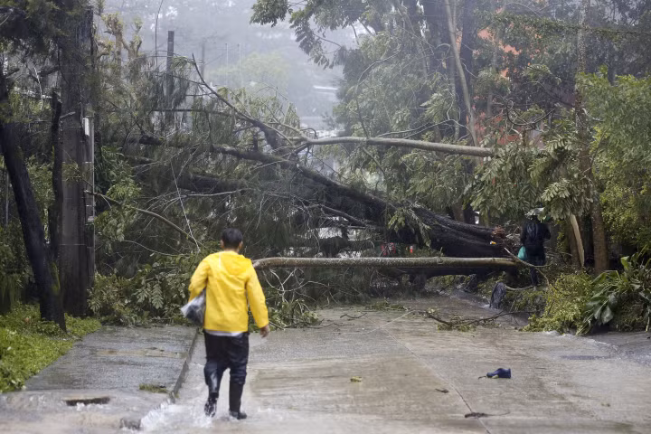 Giới chức Cagayan cho biết ít nhất 4 thị trấn bị mất điện do bão tấn công dữ dội và 6 cây cầu không thể đi qua do lũ lụt. Chùm ảnh siêu bão Doksuri tàn phá Philippines