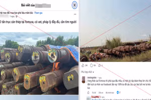 Thông tin giả mạo tại một hội nhóm trên Facebook về việc Formosa bán trục cán thép.