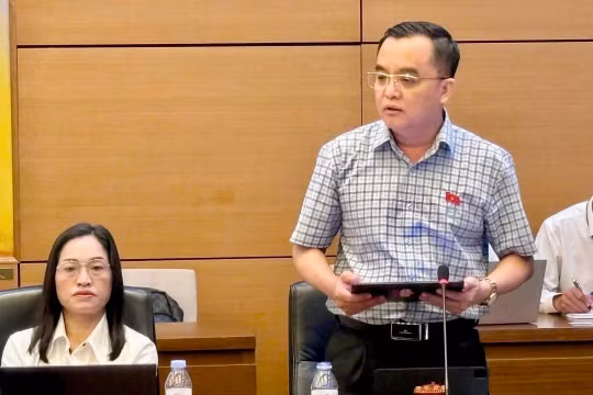 ĐBQH Huỳnh Ngọc Liêm phát biểu tại buổi thảo luận tổ 7.