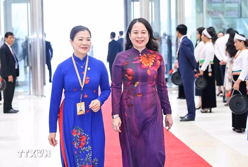 Phó Chủ tịch nước Võ Thị Ánh Xuân đến dự Phiên khai mạc Đại hội. (Ảnh: TTXVN) khai-mac-trong-the-dai-hoi-x-mat-tran-to-quoc-viet-nam-02-3953.jpg