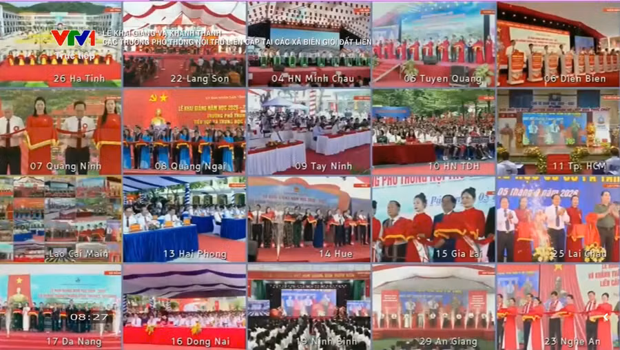 Không khí trực tuyến ngày khai trường kết nối điểm cầu trên cả nước.