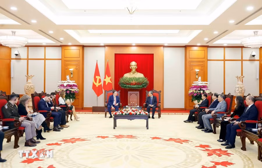 Quang cảnh buổi tiếp. (Ảnh: Thống Nhất/TTXVN)