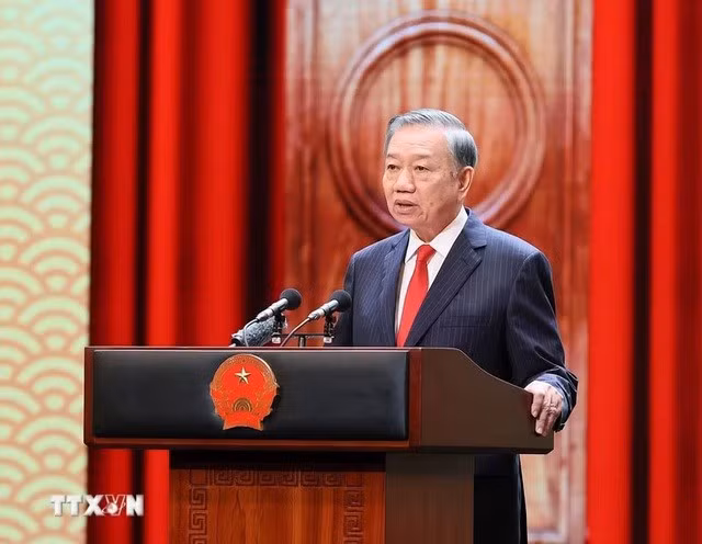 Tổng Bí thư, Chủ tịch nước Tô Lâm đọc diễn văn kỷ niệm 81 năm Quốc khánh nước Cộng hòa xã hội Chủ nghĩa Việt Nam - Ảnh: TTXVN