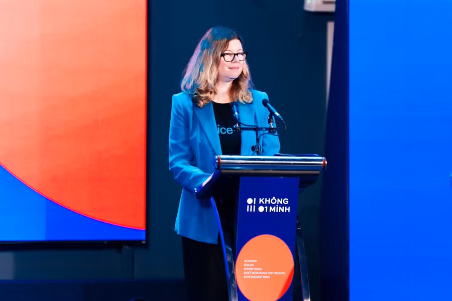 Bà Silvia Danailov, Trưởng Đại diện UNICEF tại Việt Nam phát biểu tại buổi lễ.