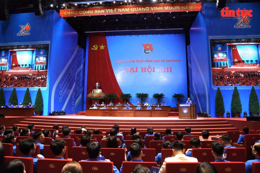 Toàn cảnh Đại hội đại biểu Đoàn TNCS Hồ Chí Minh lần thứ XIII, nhiệm kỳ 2026 - 2031.