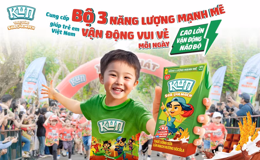 Kun Sữa Lúa Mạch tích hợp Bộ 3 Năng Lượng Mạnh Mẽ giúp trẻ phát triển chiều cao, hỗ trợ não bộ, tiếp năng lượng để trẻ luôn sẵn sàng vận động.