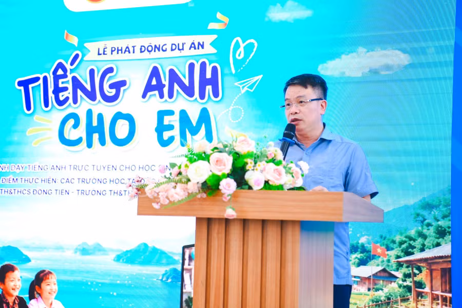 Tổng Biên tập Báo TNTP&NĐ Nguyễn Phan Khuê phát biểu tại lễ phát động.