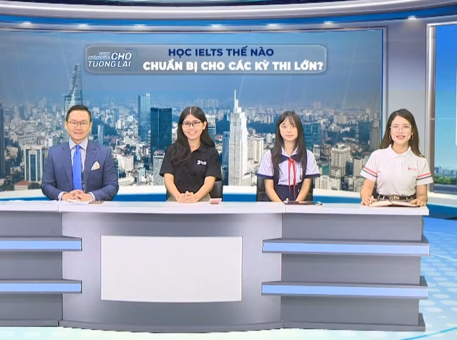 Các khách mời tại buổi giao lưu về phương pháp học IELTS - Ảnh: V.SAN.