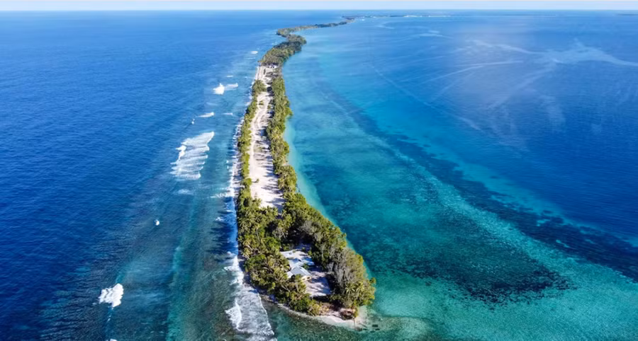 Đảo quốc Tuvalu nhỏ bé thuộc vùng phía Nam Thái Bình Dương.