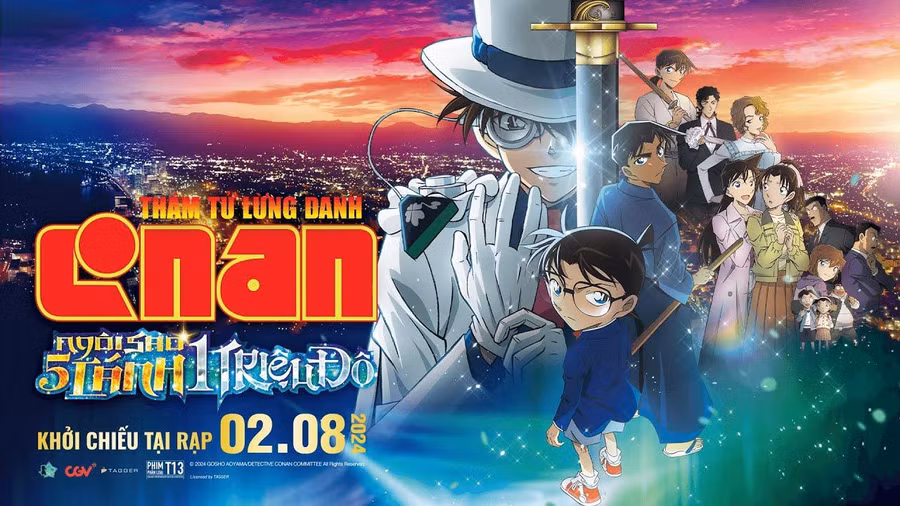 Sau 10 ngày công chiếu tại Việt Nam, phim hoạt hình 'Thám tử lừng danh Conan: Ngôi sao 5 cánh một triệu đô' đã đạt 102 tỷ đồng.