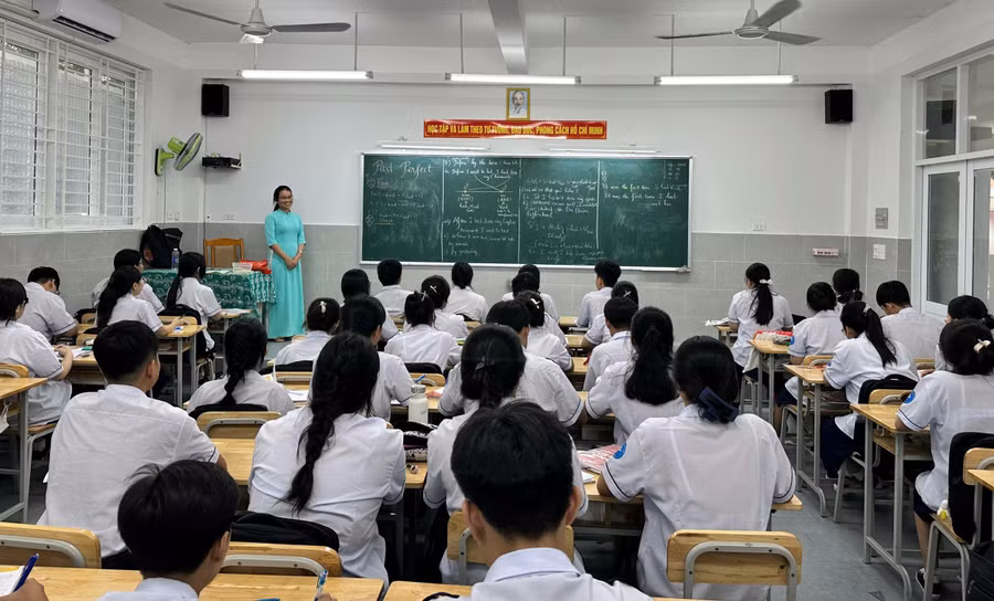 Tiết dạy của giáo viên Trường THPT Bà Điểm (huyện Hóc Môn, TPHCM). Ảnh: T.D