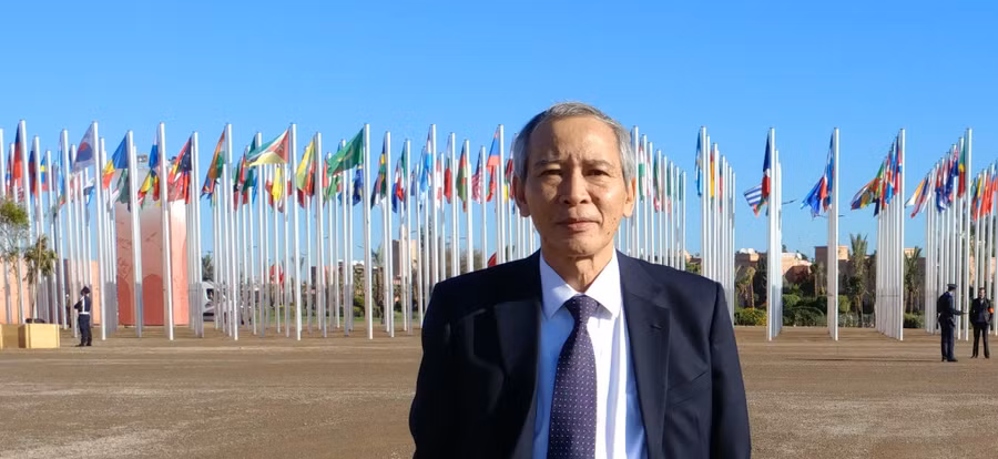 GS.TS Trần Thục tại Hội nghị BĐKH toàn cầu, COP22 năm 2016 tại Marrakech - Morocco.