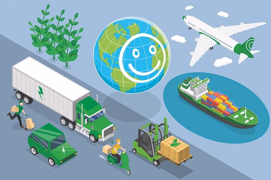 Xanh hóa logistics trong TMĐT đang đóng vai trò quan trọng để bảo vệ môi trường và hướng đến phát triển bền vững. Ảnh minh họa: INT