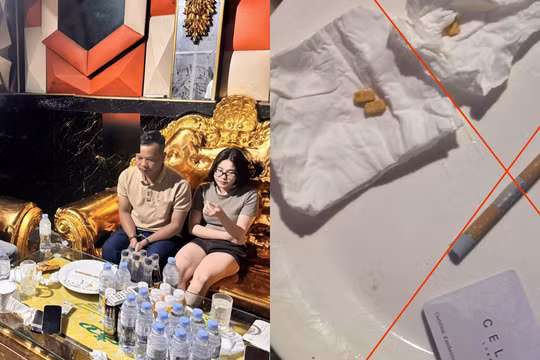 Các đối tượng và ma túy thu giữ tại Phòng VIP 6 quán Karaoke Bảo Châu. Ảnh: Công an tỉnh Hưng Yên