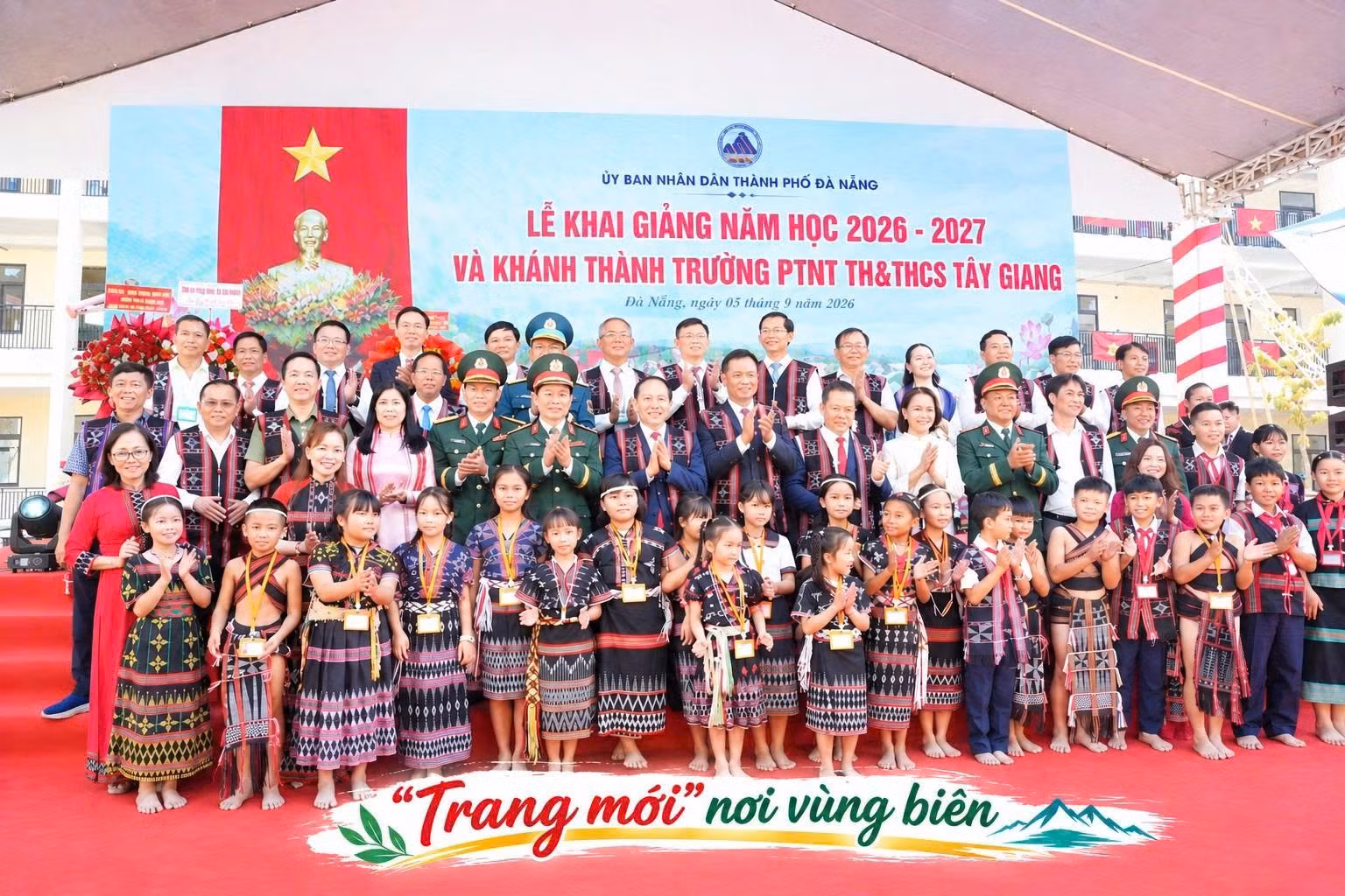 Lễ khai giảng năm học 2026 - 2027 và khánh thành Trường PTNT Tiểu học & THCS Tây Giang (xã Tây Giang, TP Đà Nẵng). 
