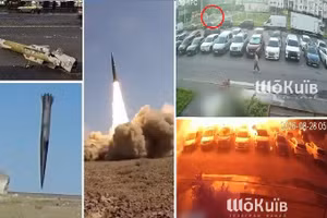 Tên lửa phòng không Ukraine đánh trúng bãi đỗ xe ở thủ đô Kiev