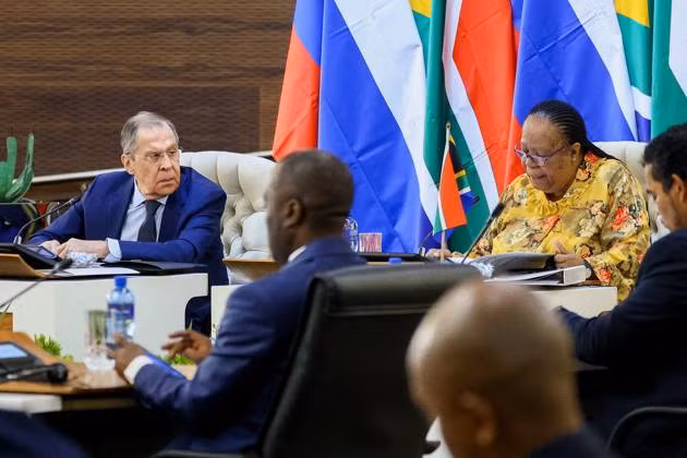 Ngoại trưởng Nga Sergei Lavrov trong chuyến công du mới đây tới Nam Phi.