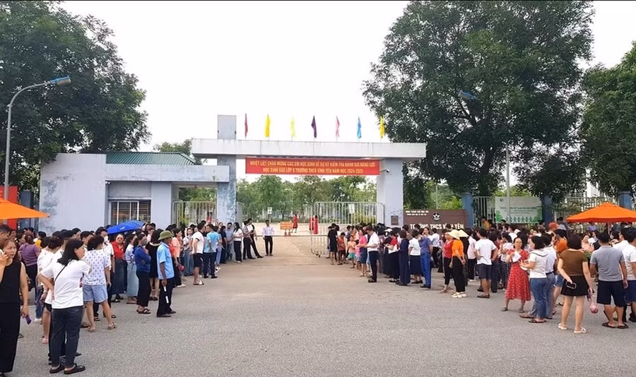 Trường THCS Vĩnh Yên tiến hành đánh giá năng lực học sinh vào ngày 11/6. Ảnh tư liệu