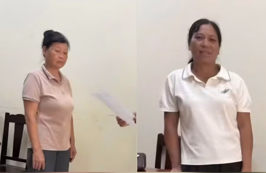 Phạm Thị Tâm (trái) và Trần Thị Minh Luyện bị khởi tố. Ảnh: TG