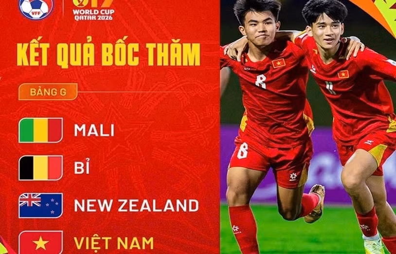  U17 Việt Nam nằm ở bảng đấu vừa tầm tại U17 World Cup 2026. Ảnh: VFF.