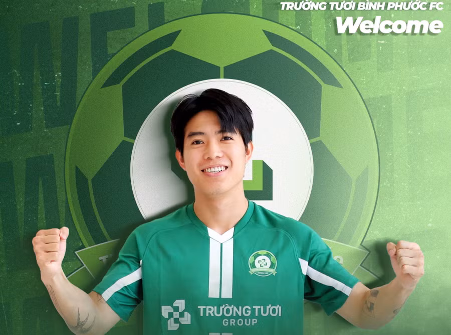 Quang Thịnh trở thành đồng đội của Công Phượng ở Bình Phước.
