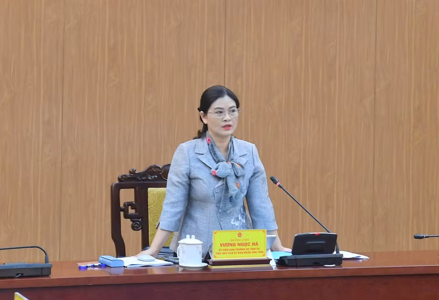 Bà Vương Ngọc Hà, Phó Chủ tịch UBND tỉnh Tuyên Quang, Trưởng Ban chỉ đạo kỳ thi cấp tỉnh.