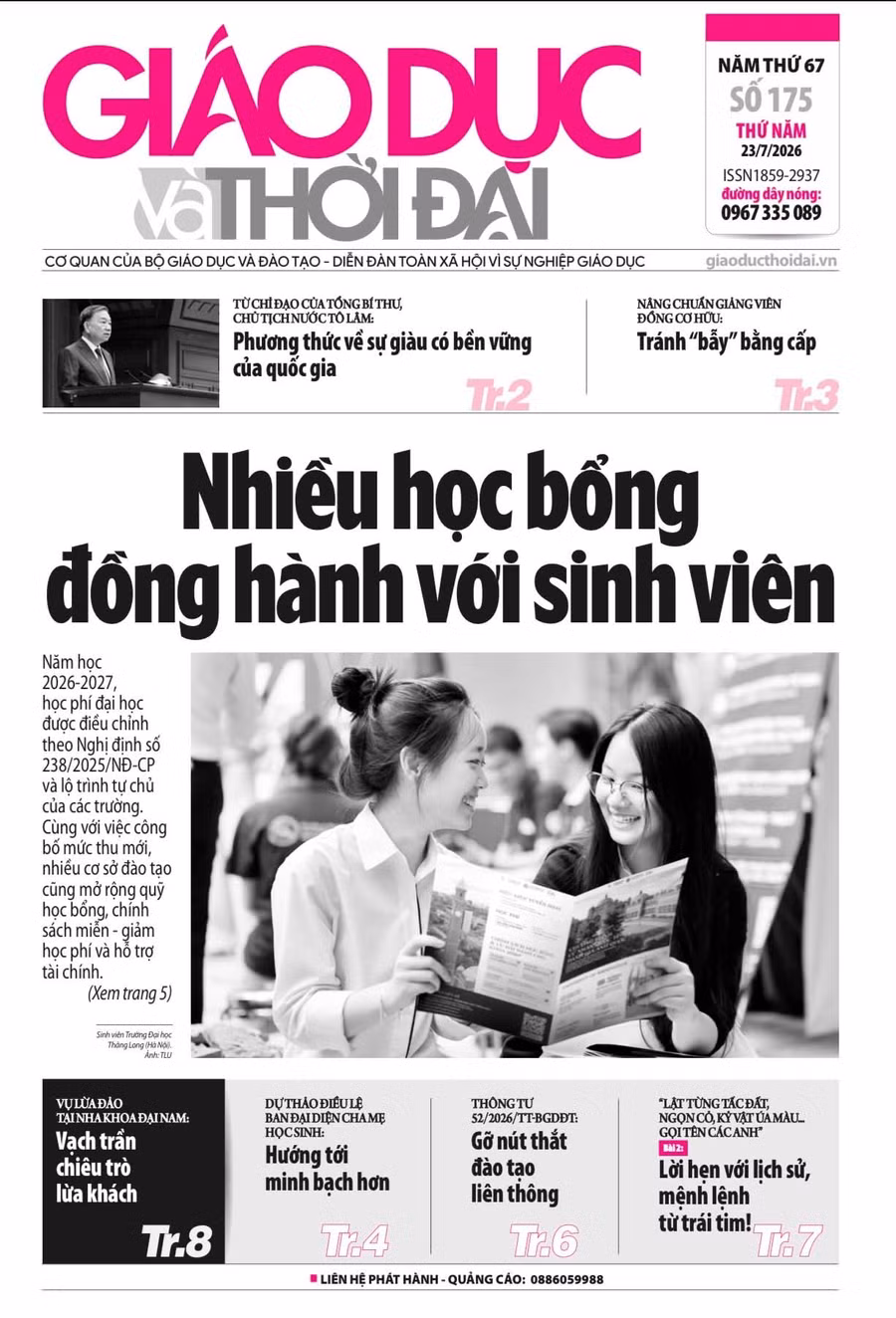 Tin tức báo in 23/7: Nhiều học bổng đồng hành với sinh viên